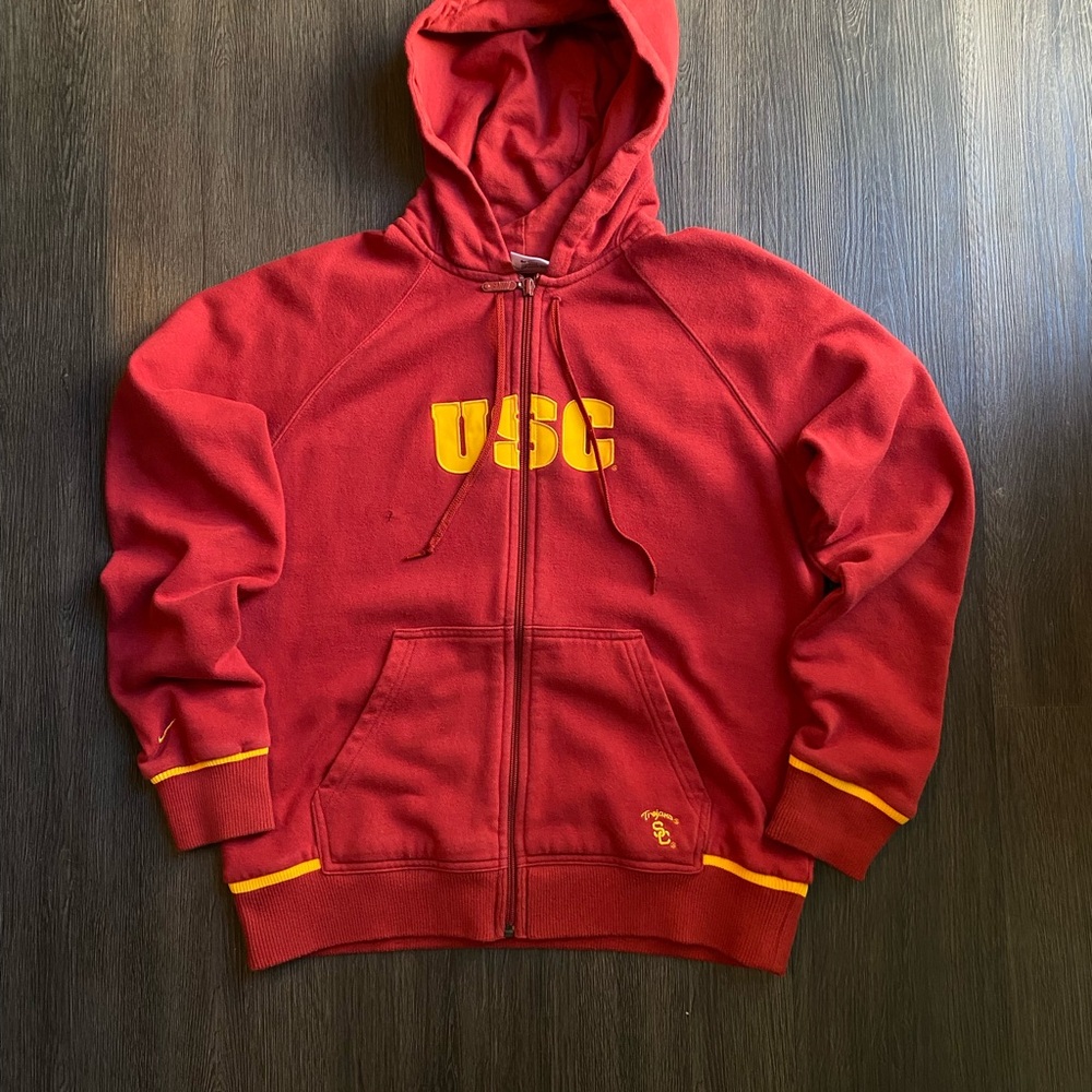 Nike Red Zip-Up Hoodie